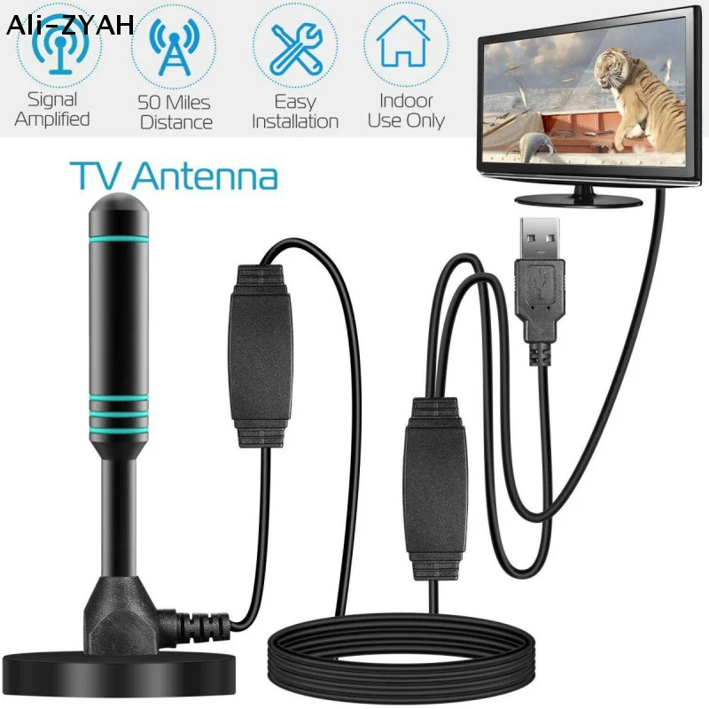 

Цифровая ТВ-антенна с усилителем сигнала, 480+ миль, для внутреннего и наружного использования, с магнитным основанием, VHF/UHF, цифровая антенна