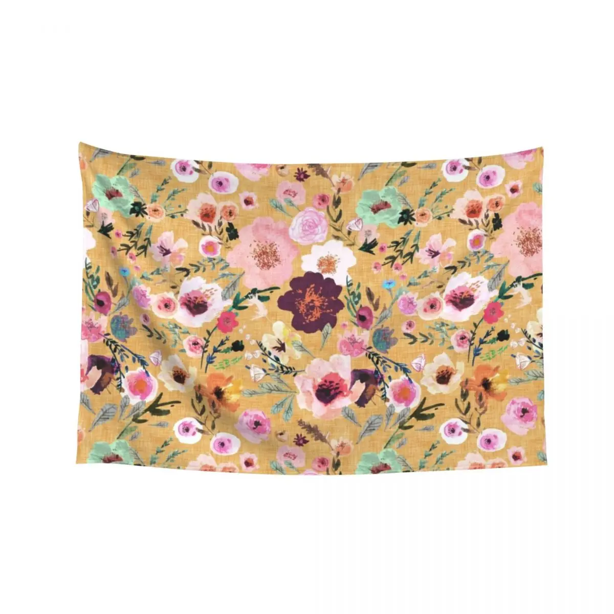 

Burst into Bloom (mustard gold) Tapestry Art Mural Decoration Wall Wall Art Tapestry