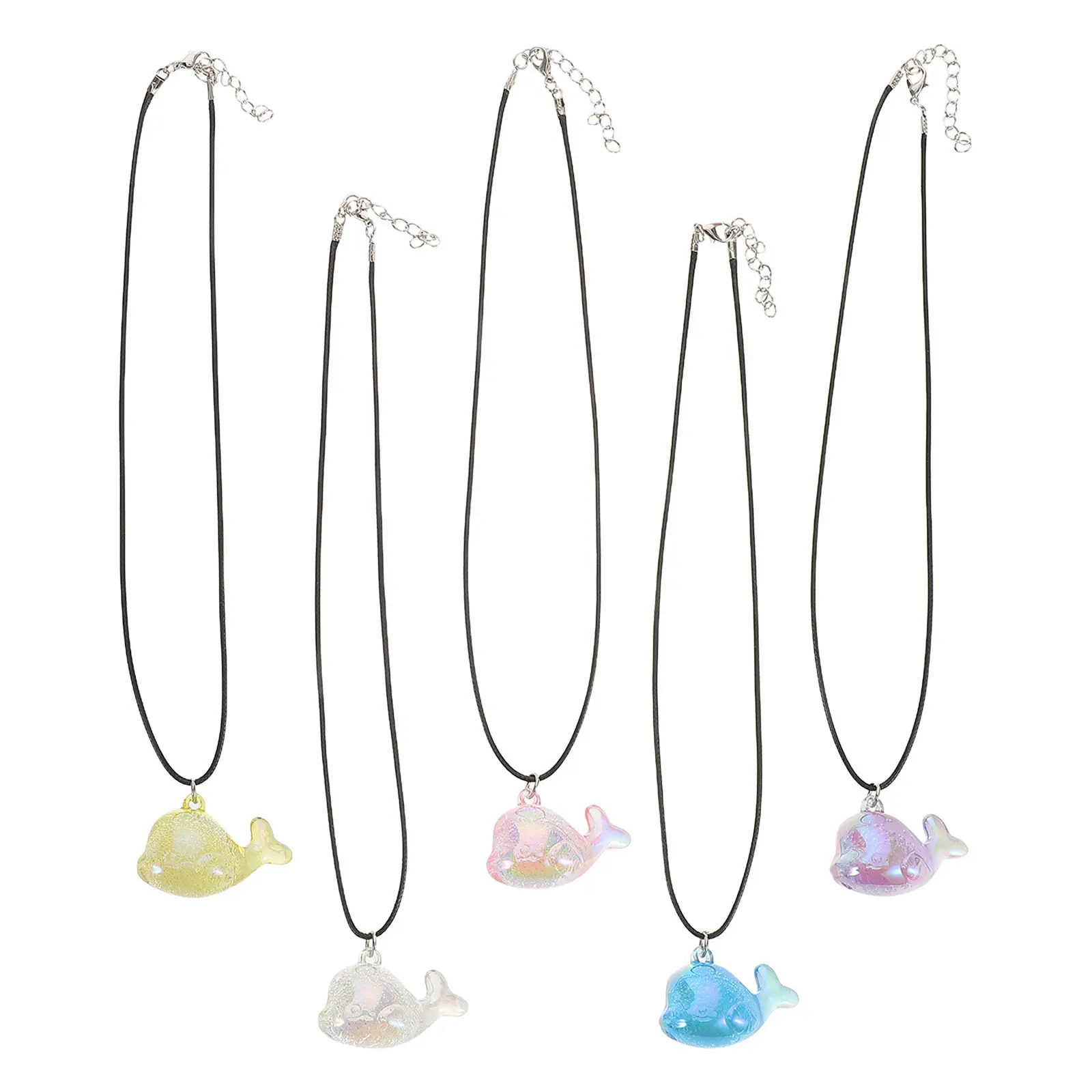 5Pcs Mini Ocean Animal Pendants Transparent Bubble Effect Vibrant Marine Charms for Necklaces Jewelry Making Crafts Decor
