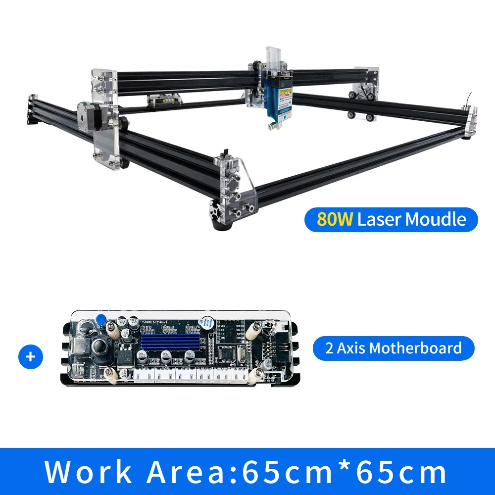 80W/40W Laser Module 450nm For Laser Engraving Machine,Large Frame DIY Cutting Marking Machine,32 Bit GRBL Board PWM/TTL Control