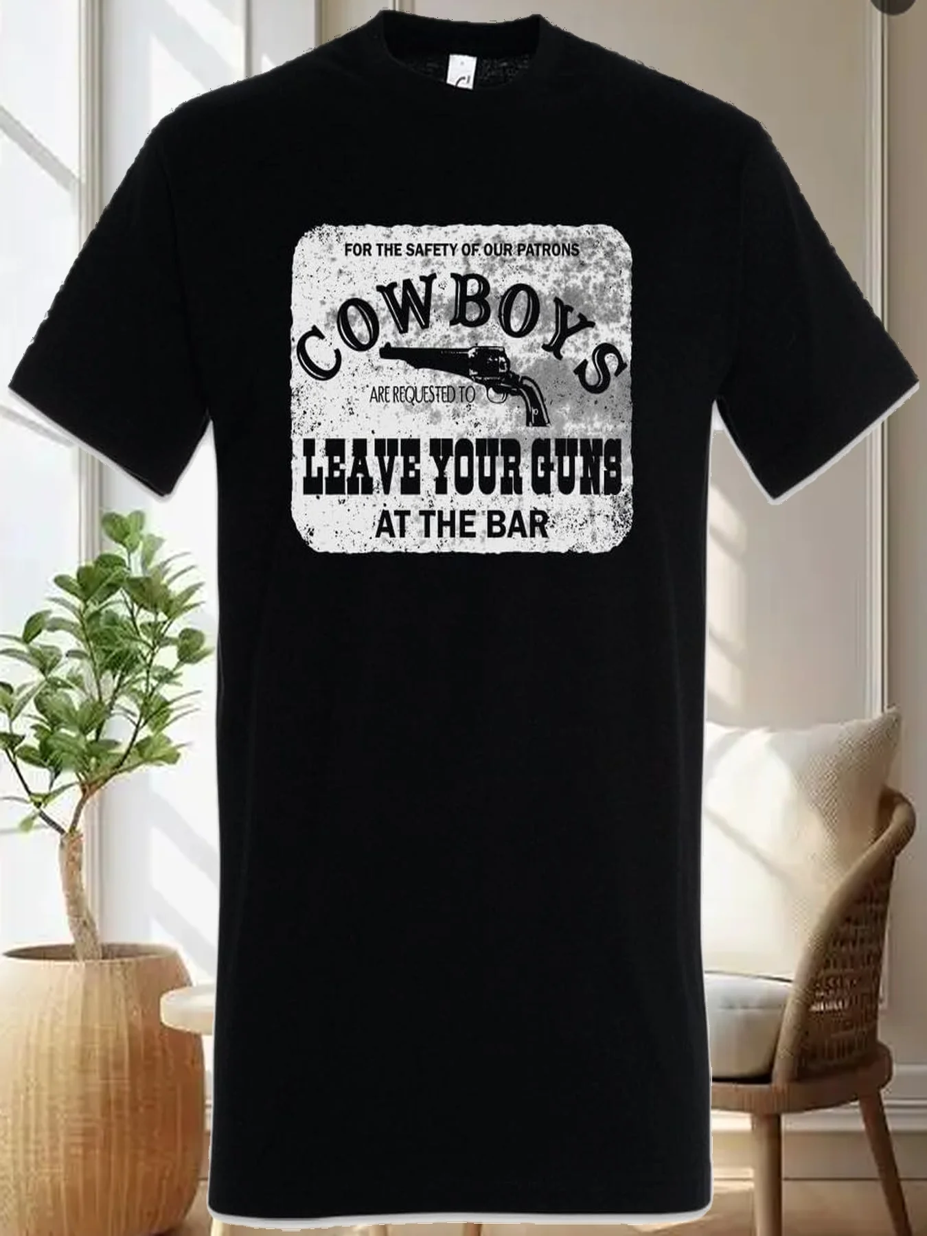 T-shirt da uomo con segnaletica di sicurezza Cowboys