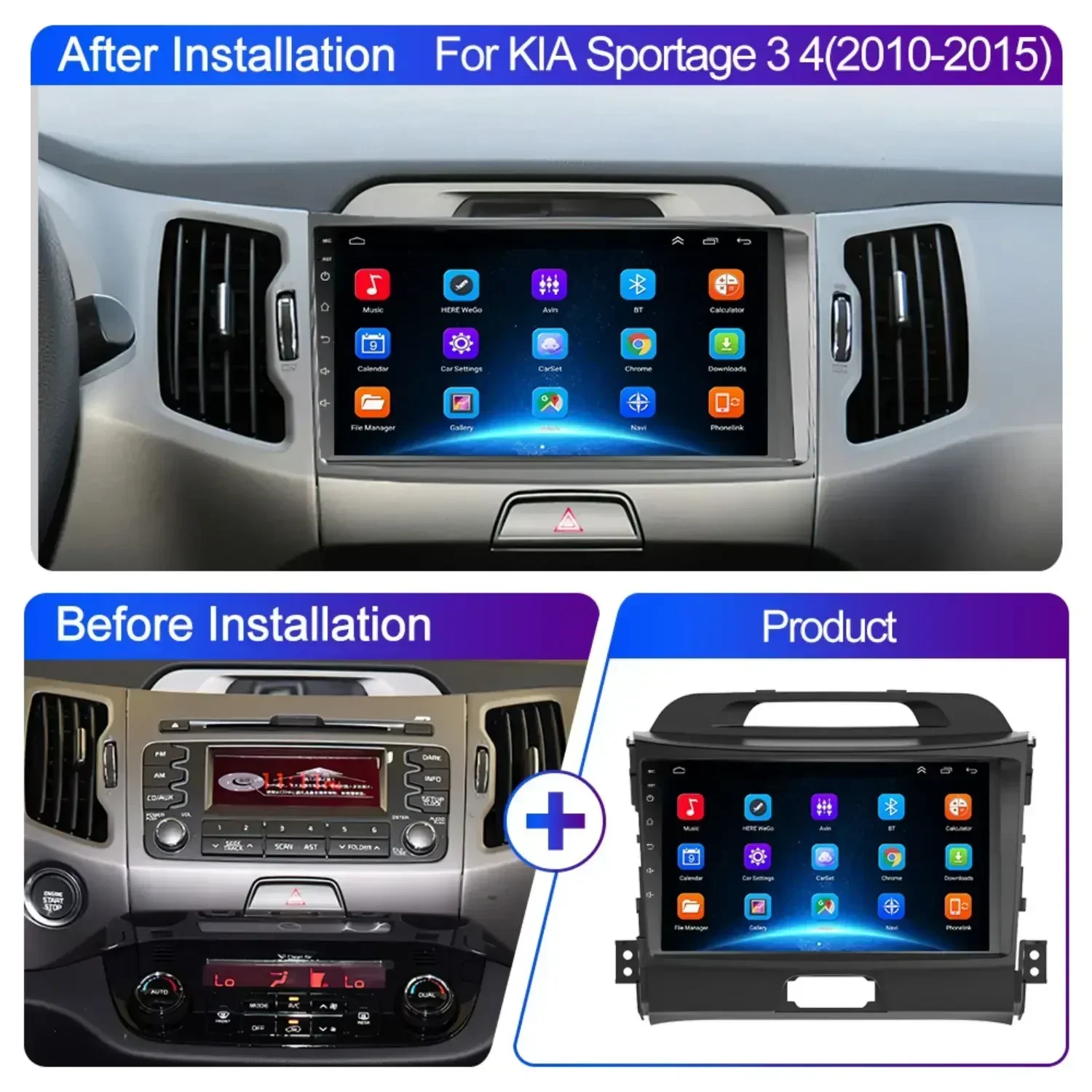 Android Car Radio Carplay for KIA Sportage 3 2010-2016 Multimedia Video Player 2Din GPS Navigation Wireless Carplay Auto Stereo