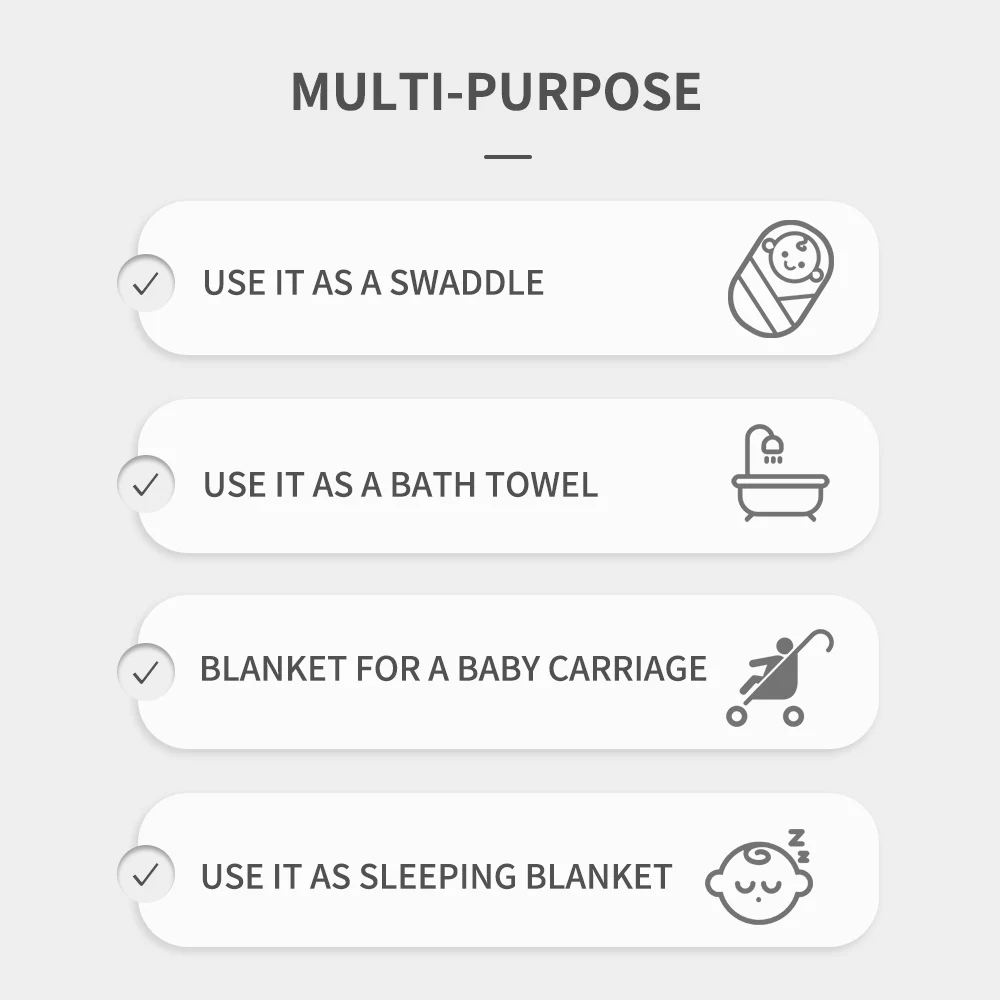 Elinfant 1 Pcs Bamboo Cotton Baby Swaddle All Season Breathable Blankets Newborn Bath Towel Various Patterns Multifunctio Use