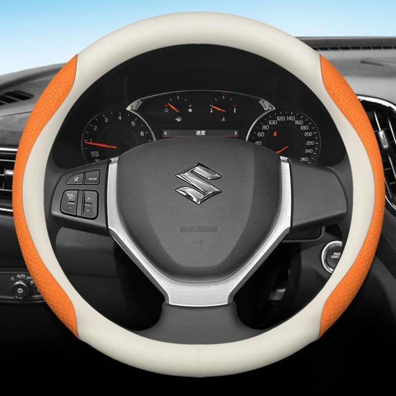 for Suzuki Vitara 4th 2015 2016 2017 2018 Car Steering Wheel Cover PU Leather Non-slip Auto Accessories
