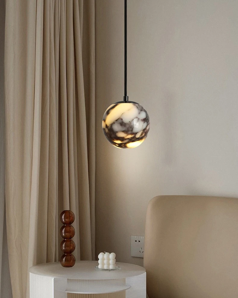 Natural Stone Pendant Lamp 12CM Wire Height Adjustable G9