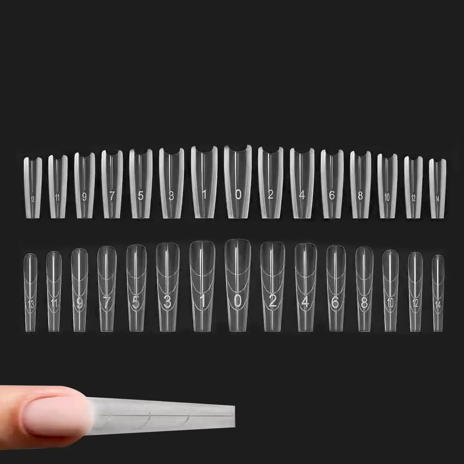 240 pçs/set formas de extensão de unhas duals forma de prego translúcido resistente a rachaduras gel sanduíche de unhas estender para profissionais iniciantes