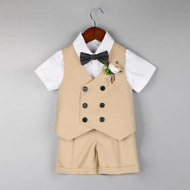 

80cm-150cm for 9M-8T Boy Clothes Baby Boy Outfit Set Birthday Party Clothes Flower Boy Suit Summer Toddler Boys Outfits