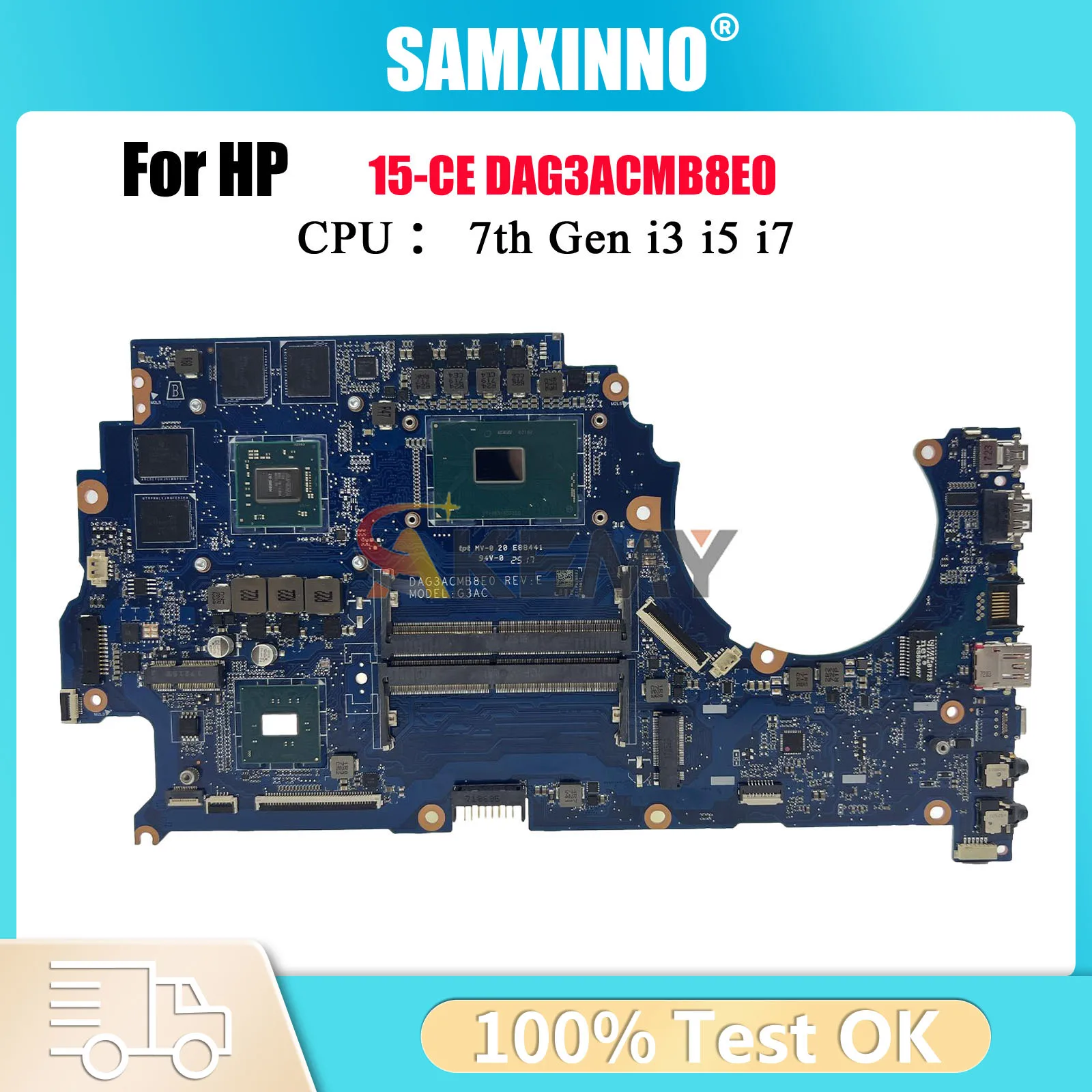 

DAG3ACMB8E0 для ноутбука HP Omen 15-CE 15T-CE, материнская плата с процессором i5 i7 RX550, 2 ГБ графического процессора, протестировано нормально