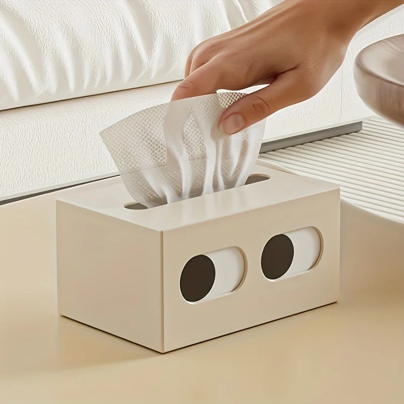 1pc  Available Hot Selling Unique Eye Design Tissue Box,Cute Little Expression Plastic Tissue Dispenser,Desktop Tissue Holder