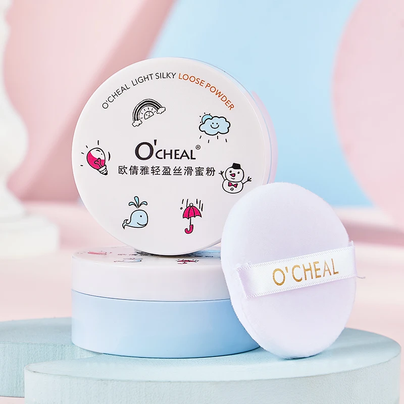 OCHEAL-Polvo de ajuste mate impermeable, polvo suelto, Mineral, encoge los poros, resistente al agua, acabado mate, Cosméticos de maquillaje