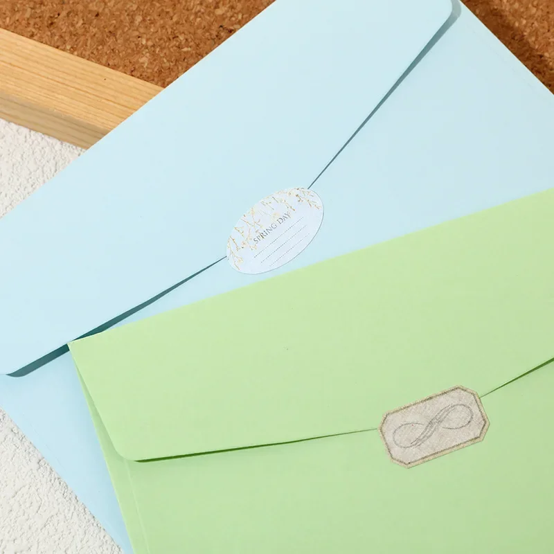 5pcs Macaron Color Envelopes Kawaii DIY Wedding Party Invitation Cards Cover Greeting Cards Envelopes Stationery Office Supplies