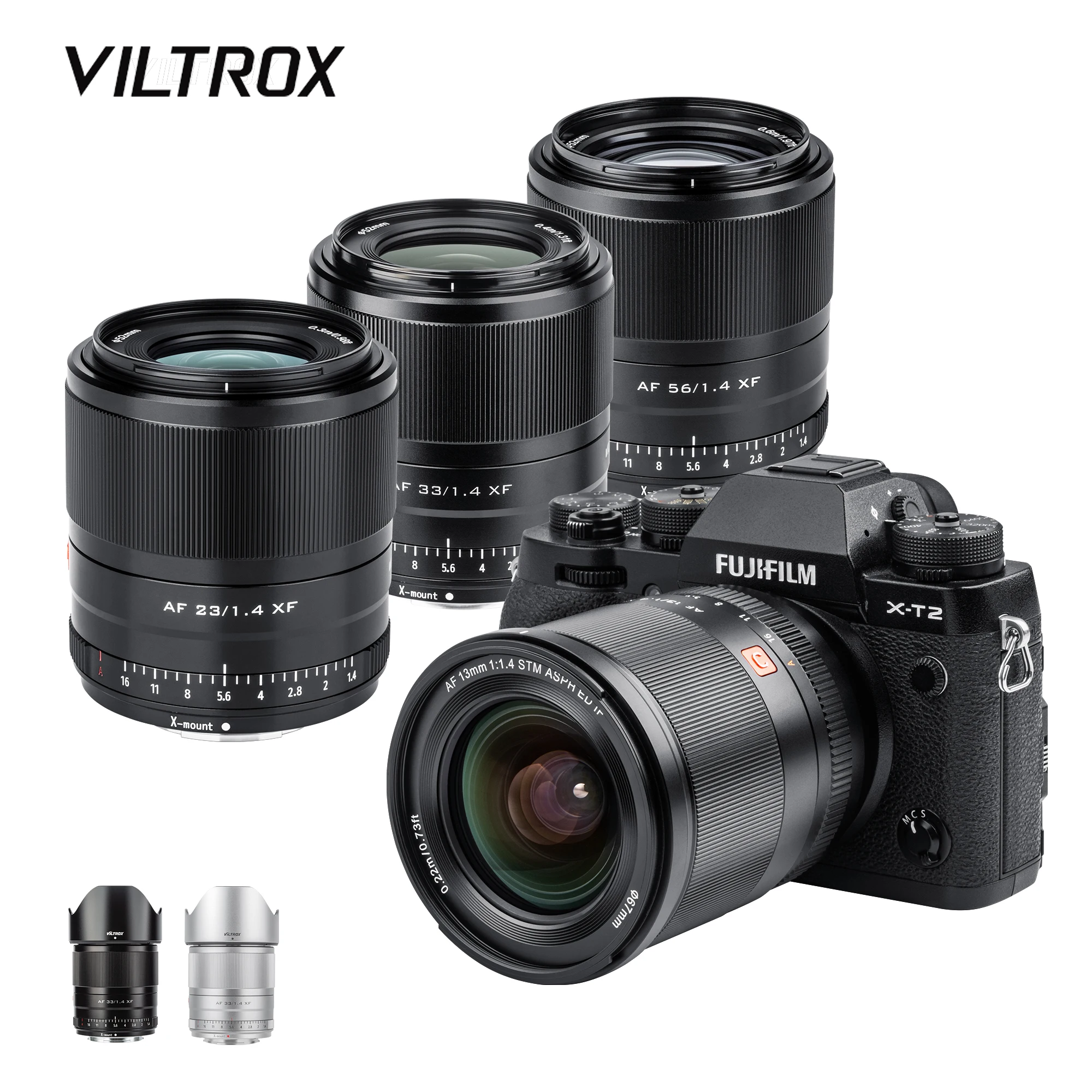 Viltrox 13mm 23mm 33mm 56mm F1.4 Fuji X Mount Lens Auto Focus Wide Angle Portrait Prime Video for Fujifilm X Camera Lens X-T3