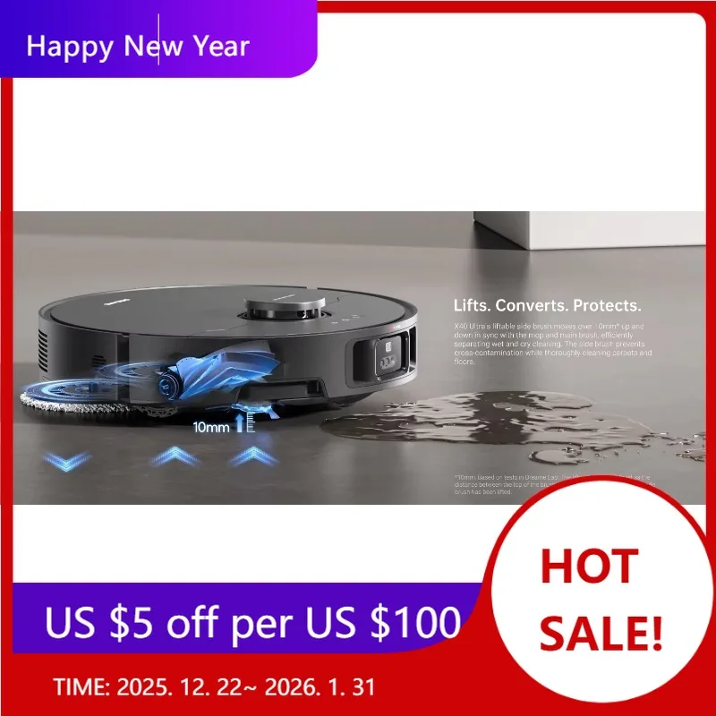 

Dreame X50 Гусеничный роботизированный пылесос Самоочищающийся с мешком для пыли объемом 3,2 л Влажная/сухая уборка для дома и отеля Электрическая мощность Sour