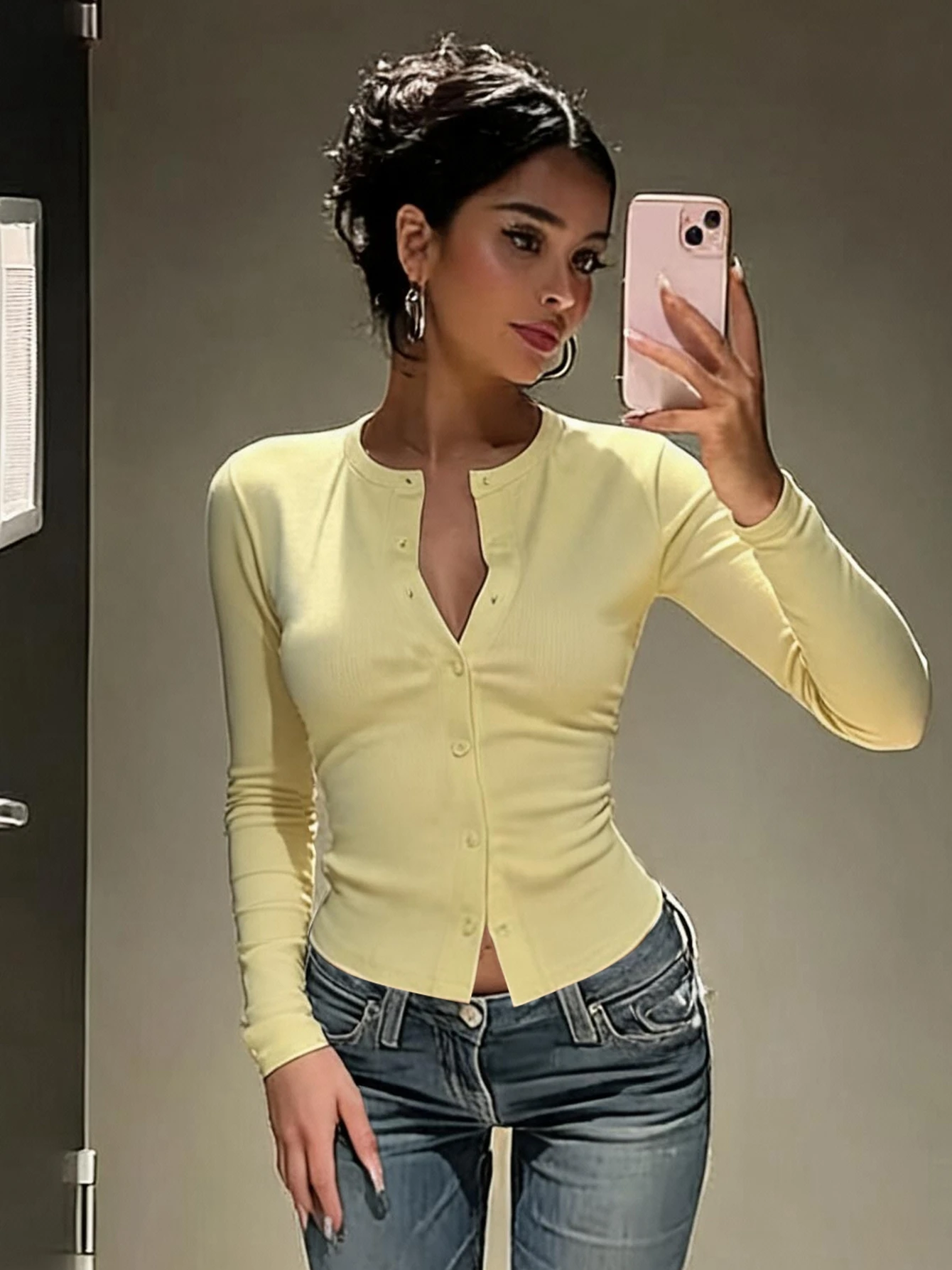 Dulzura Women'S Solid O-Neck L - Ribbed Knit Sweater ulasan dan harga