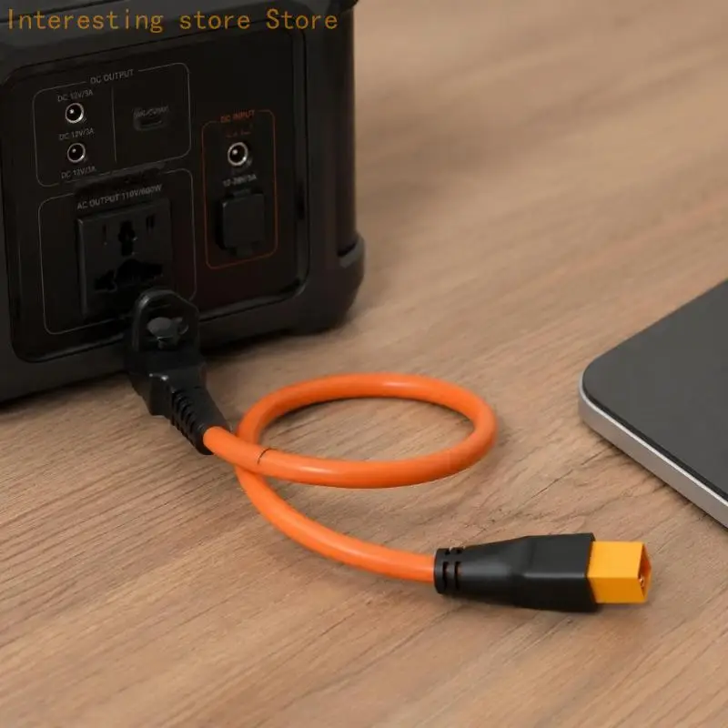 Silicone-Jacketed XT90 Adapter Power Cable with Right-Angles Connectors 55KC