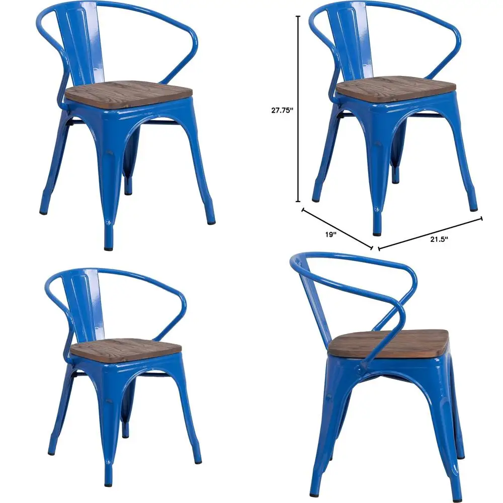 Blue Metal Chair Wi…