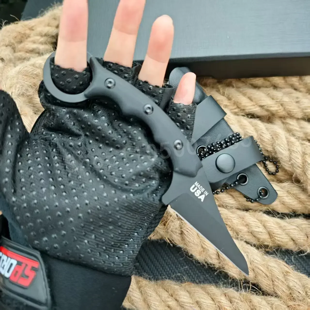 

High-hardness Portable Straight Knife Treated with Durable 8Cr13Mov Steel Versatile Outdoor Knife Tactical Camping Survival Tool