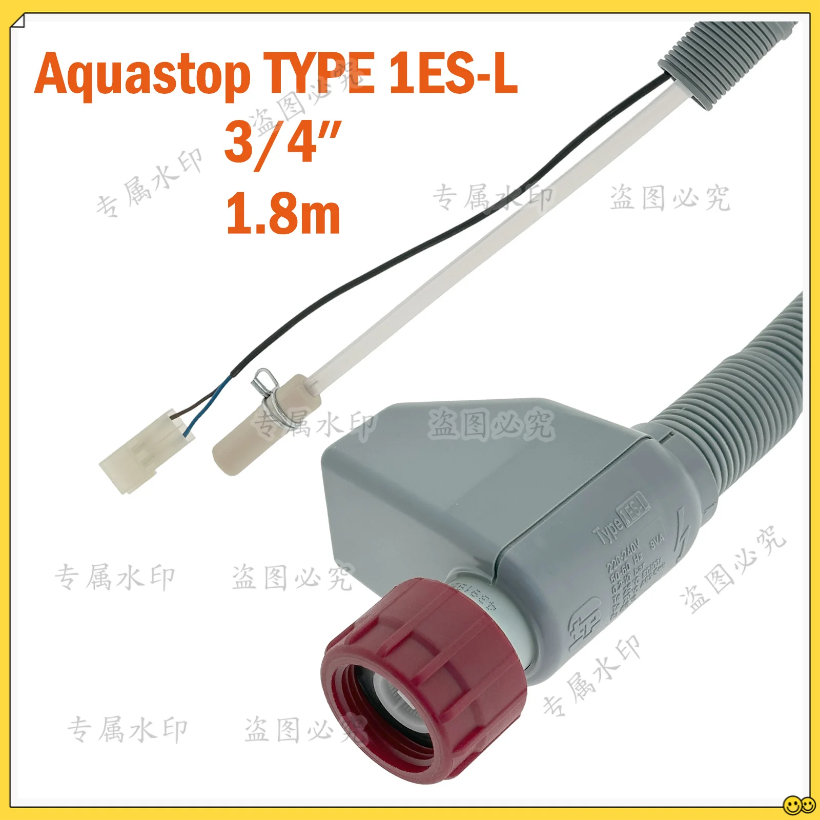 Manguera de entrada Aquastop para lavavajillas 1ES-L 1,8 m para Beko, Electrolux, Midea, Hansa, Gorenje