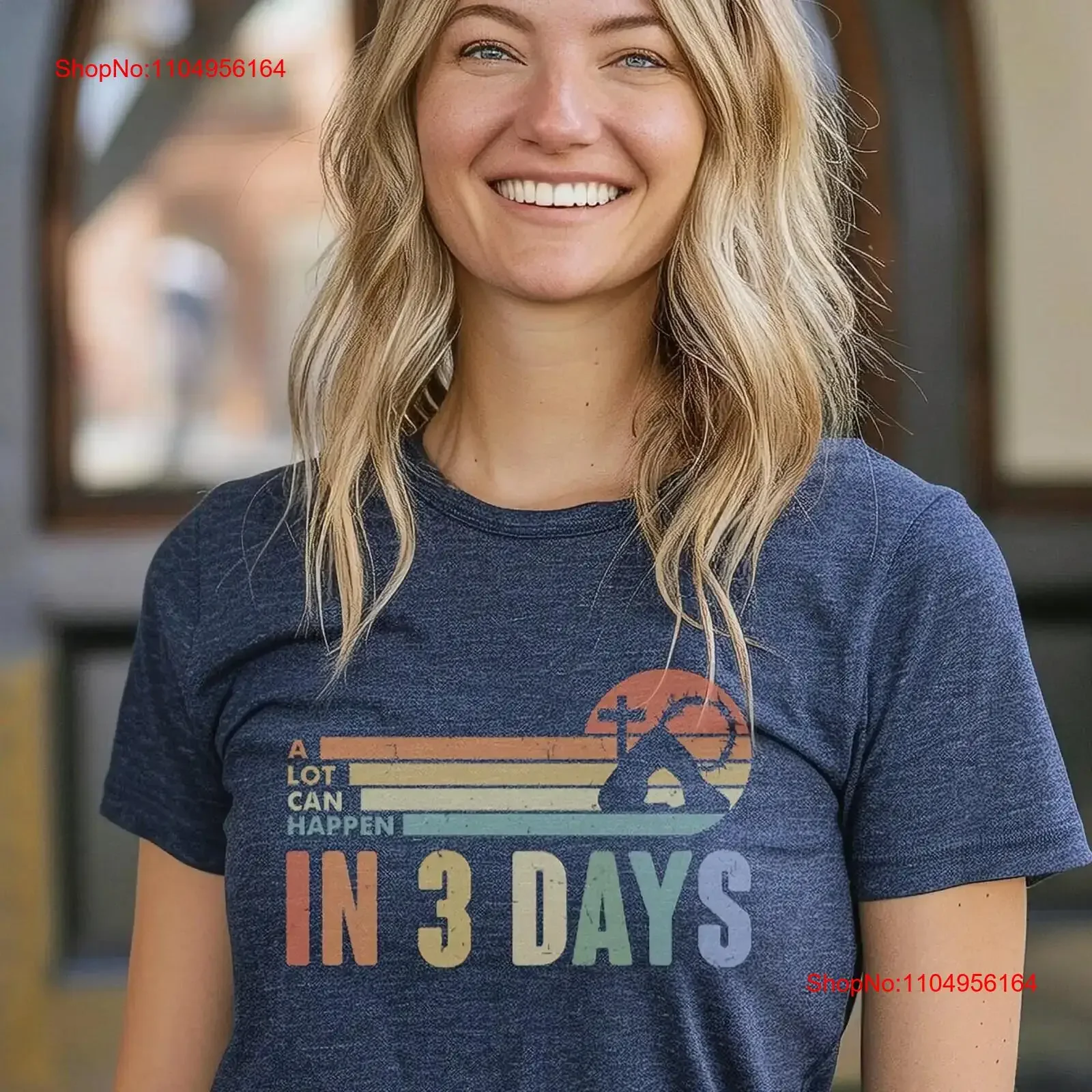 الكثير يحدث في 3 أيام تي شيرت عيد الفصح هو مرتفع خمر الجمعة الجيدة خمر غسلها أوم الأعلى للارتداء اليومي تنفس