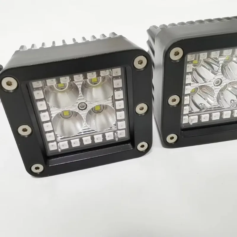 5 Inch 6000K Light 3 Sides Luminous 9 - 30V LED Strip Light for Truck/Car SUV/Motorcycle with DRL Angel Eye RG