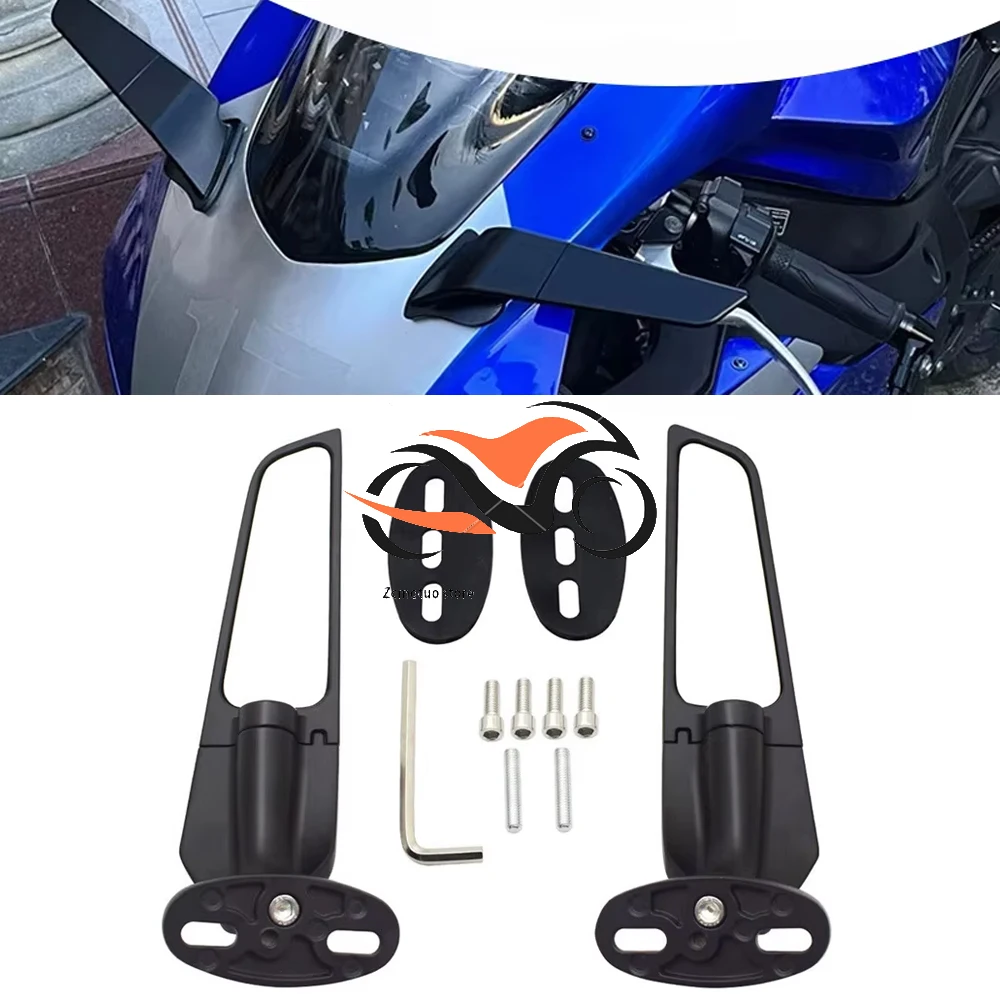 

Motorcycle Rear View Mirrors Side Mirror Adjustable Rotating Rearview Mirror for YAMAHA R15V3 R25 R3 R15V Honda CBR650R