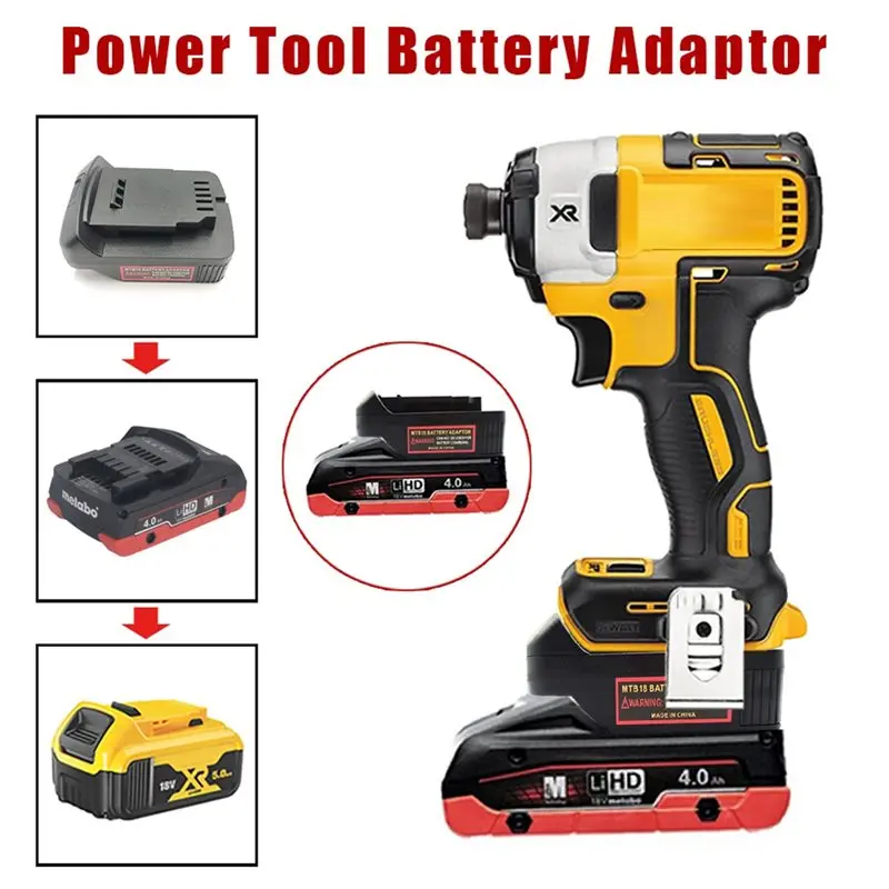 AB08-For Metabo 18V Lihd For 18V/20V Converter Connector Adapter For Li- Battery Lithium Battery Tool