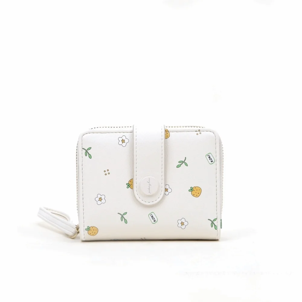 

Portable Hasp Folding Women Wallet PU Leather Japanese Style Short Wallet Zipper Purse Bag Student