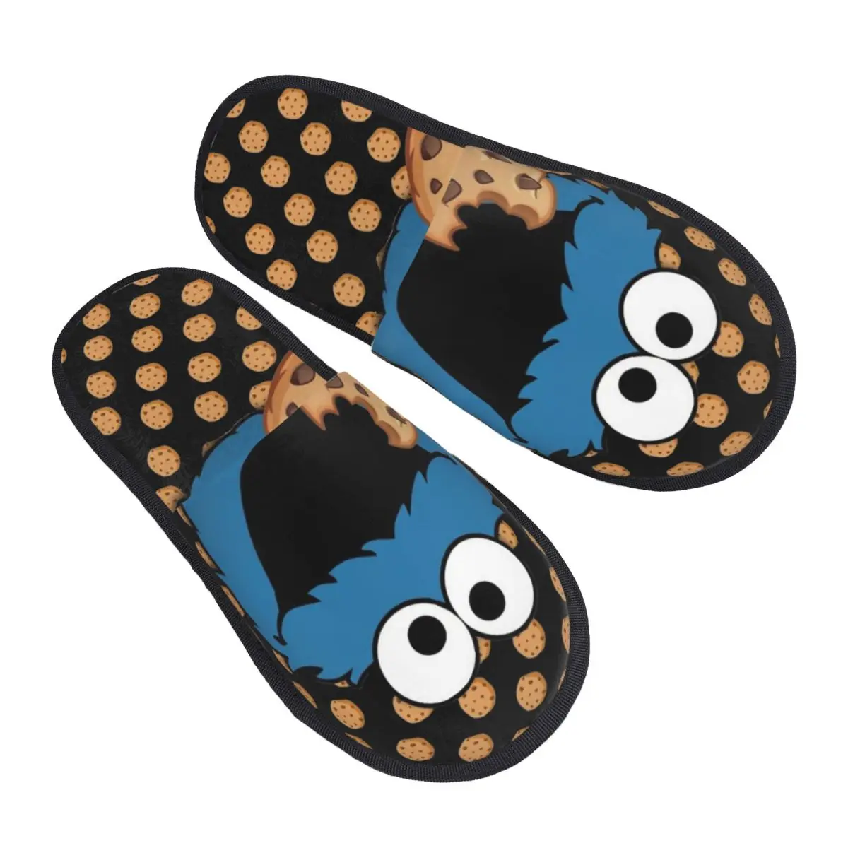 

Пользовательские телевизионные программы Cookie Monster, тапочки из пены с эффектом памяти, женские удобные теплые домашние тапочки
