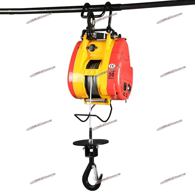 Electric Hoist Household 220V Wire Rope Portable Electric Hoist Suspended Micro Winch Crane