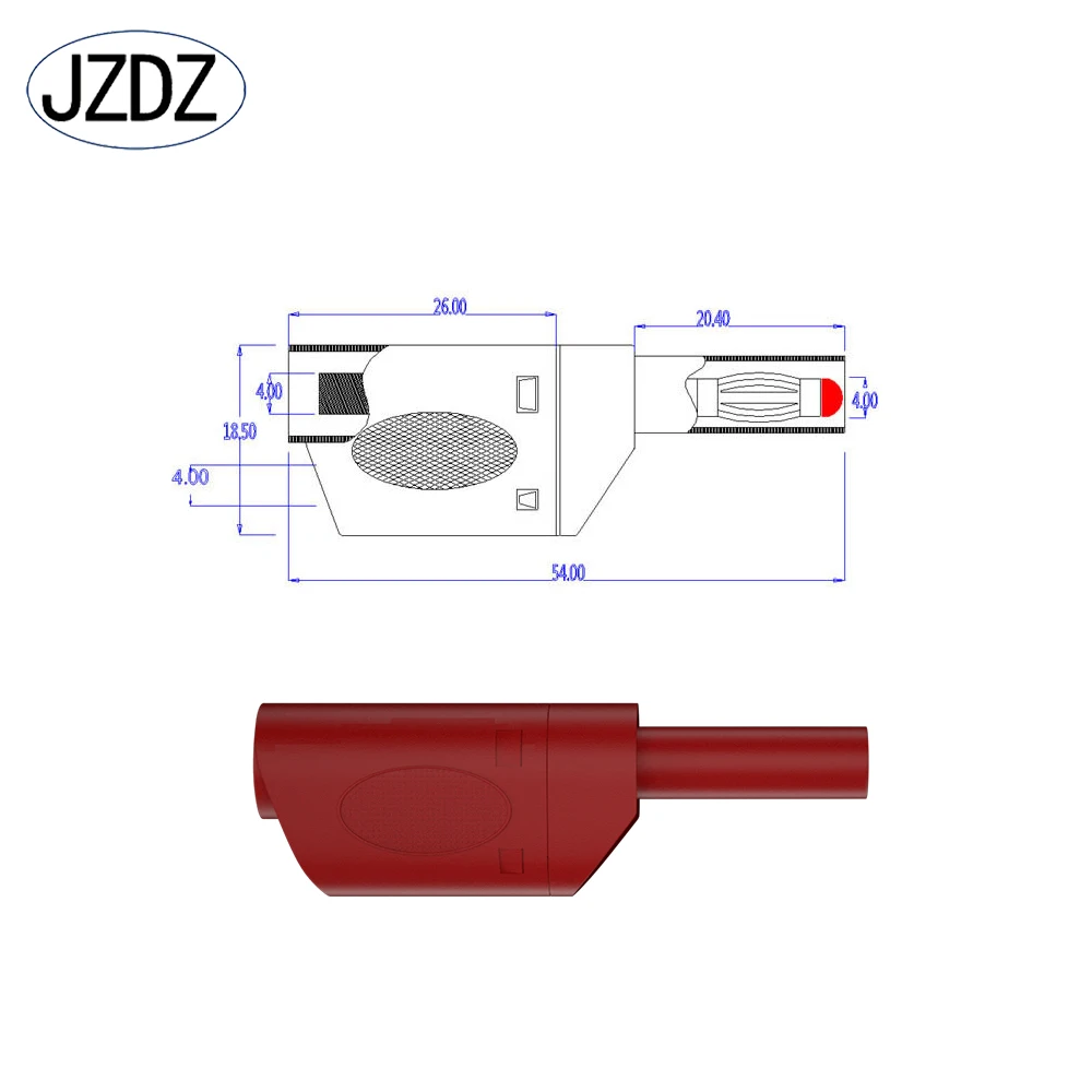 JZDZ 5pcs Multimeter Test Leads 4mm Banana Plug Stackable Fully Insulated Cable Line Jump wire Electrical Test Tools 70016