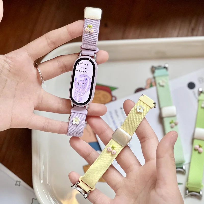 

Magnetic Strap For Xiaomi band 10/9/8 Nylon Watchband For Mi band 10/9/8 Women Wristband Correa Bracelet Smartwatch Sport Belt