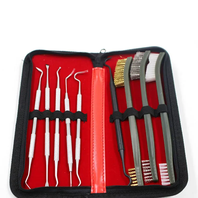 9pcs/Set Weapon Cleaning Kit Universal Gun Hunting Weapon Cleaning Kit Brush Gun Cleaning Set Pick Gun Tool