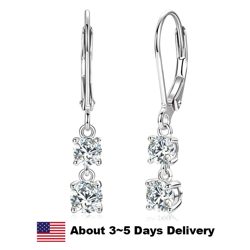 

Long Tassel Dangle D VVSI Moissanite Drop Earrings for Women Certified Original 925 Sterling Silver Hoop Clip Earrings Jewelry