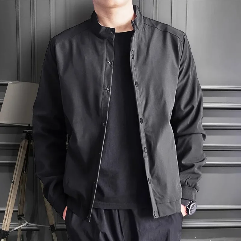 

Autumn and Winter Jacket Men's Korean Style Slim Baseball Uniform Stand Collar Top
