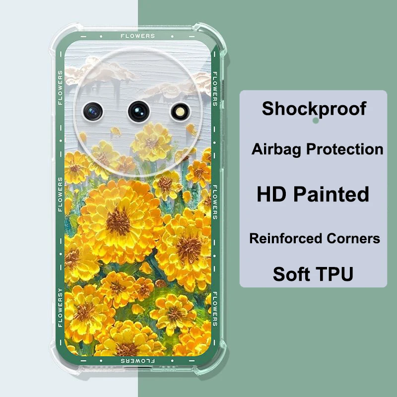 For Nubia Focus NX302J Reinforced Corners Soft TPU Shockproof Airbag Case For Nubia Z50 Z60 Ultra Z50S Z40S Pro HD Painted Cover