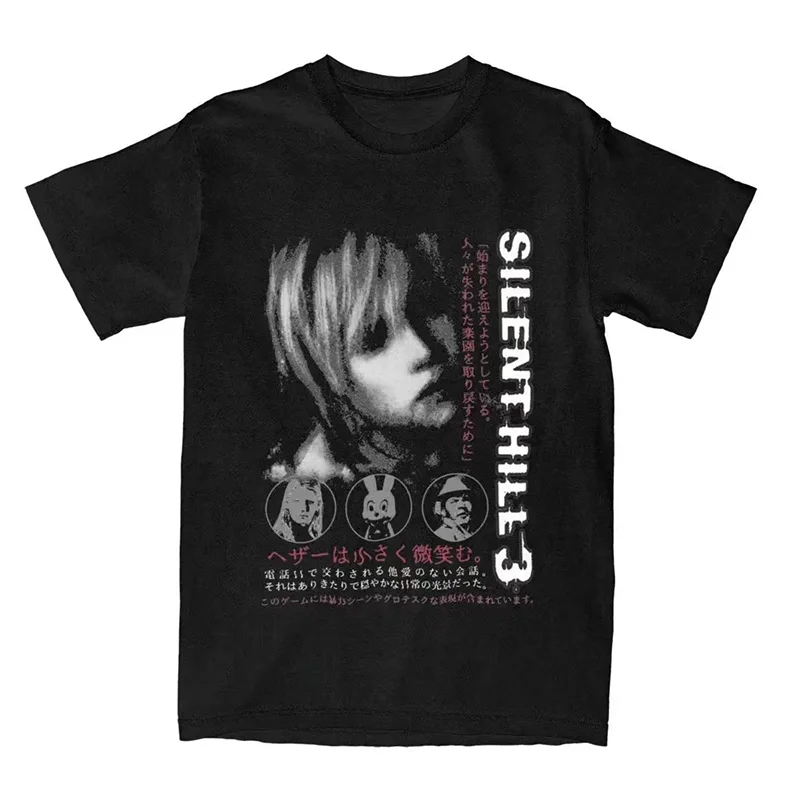Silent Hill 3 Men Women T Shirt Horror Game Fun Tee Shirt Short Sleeve O-Neck TShirt Cotton Vintage Casual Oversized Tshirt