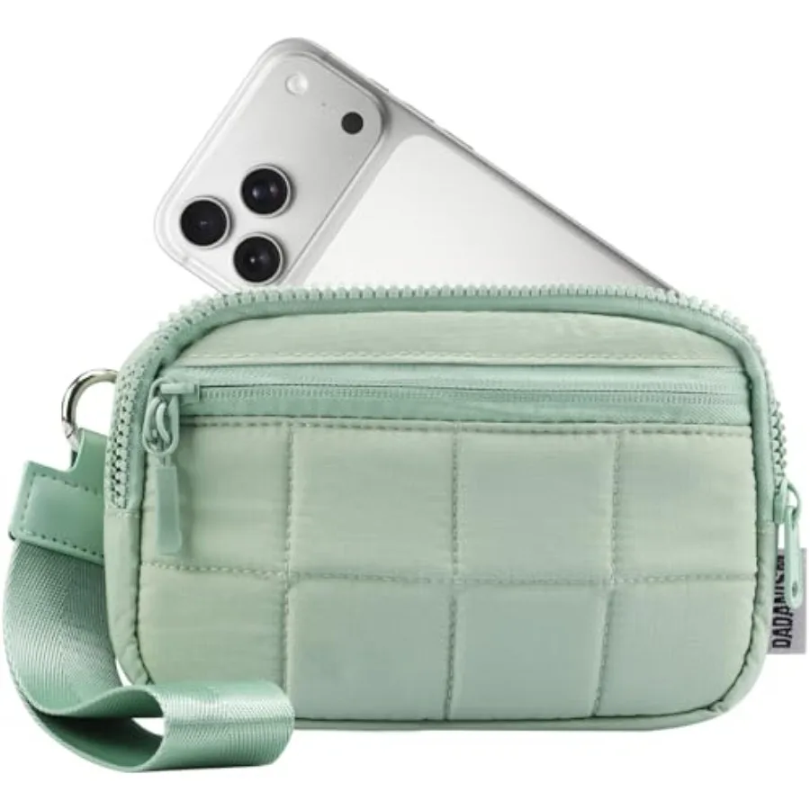 Wristlet Wallets for Women, RFID Blocking Wristlet Phone Wallet, Quilted Credit Card Holder with Detachable Wrist Strap and 3 Z