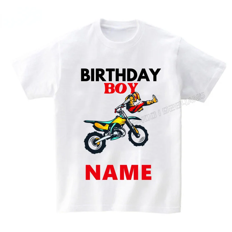 Motochoss Shirt Family Birthday Shirt Matching T-shirt Party Matching Clothes Boys' Clothing Customized Name Cool Motorcycle