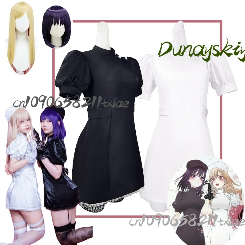 

My Drresss anime Up Daarlig sexy black white nurse set cosplay costumes wigs accessions jirai kei dress sexy women Halloween cos