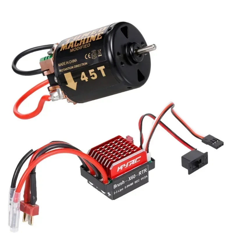 60A Brushed ESC + 540 Brush Motor 35T 45T 55T for 1/10 RC Car TRX TRX4 TRX6 D90 HSP Redcat 4WD Truck Monster Crawler