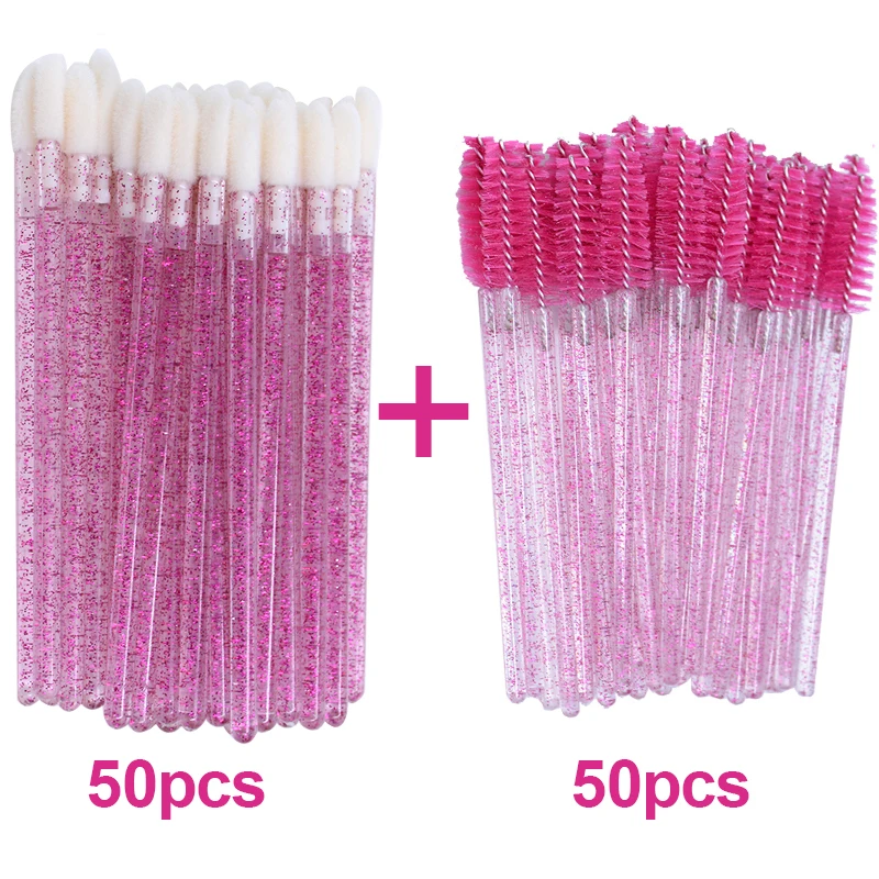 Disposable Lip Brushes Eyelash Mascara Wands 2 In 1 Bundle Sale Lipstick Cotton Swab Lipgloss Brush Makeup Tools Applicators