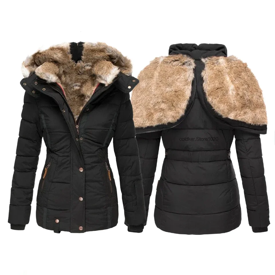 Dámská prošívaná bavlněná bunda 2025, silná ležérní dámská parka, zimní trendy bunda, kabáty, velikost S-5XL - náhled 2