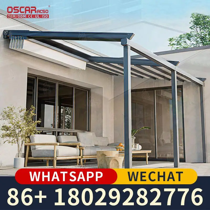 Motorized Waterproof Patio Gazebo with PVC Aluminum for Backyard Garden Poolside Retractable Canopy Pergola