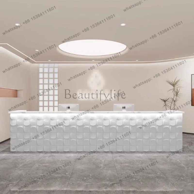 Best Sellers Welcome Hotel Reception Desks Company Design Corner Drawer Reception Desks Led Lights White Comptoire Accueil Trend