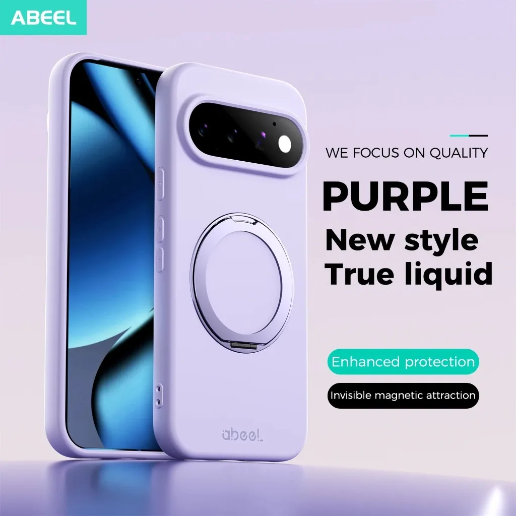 For Magsafe Magnetic Phone Case For Google Pixel 9 10 11 Pro XL 10a 9a 360 Rotating Kickstand Frosted Silicone Shockproof Cover