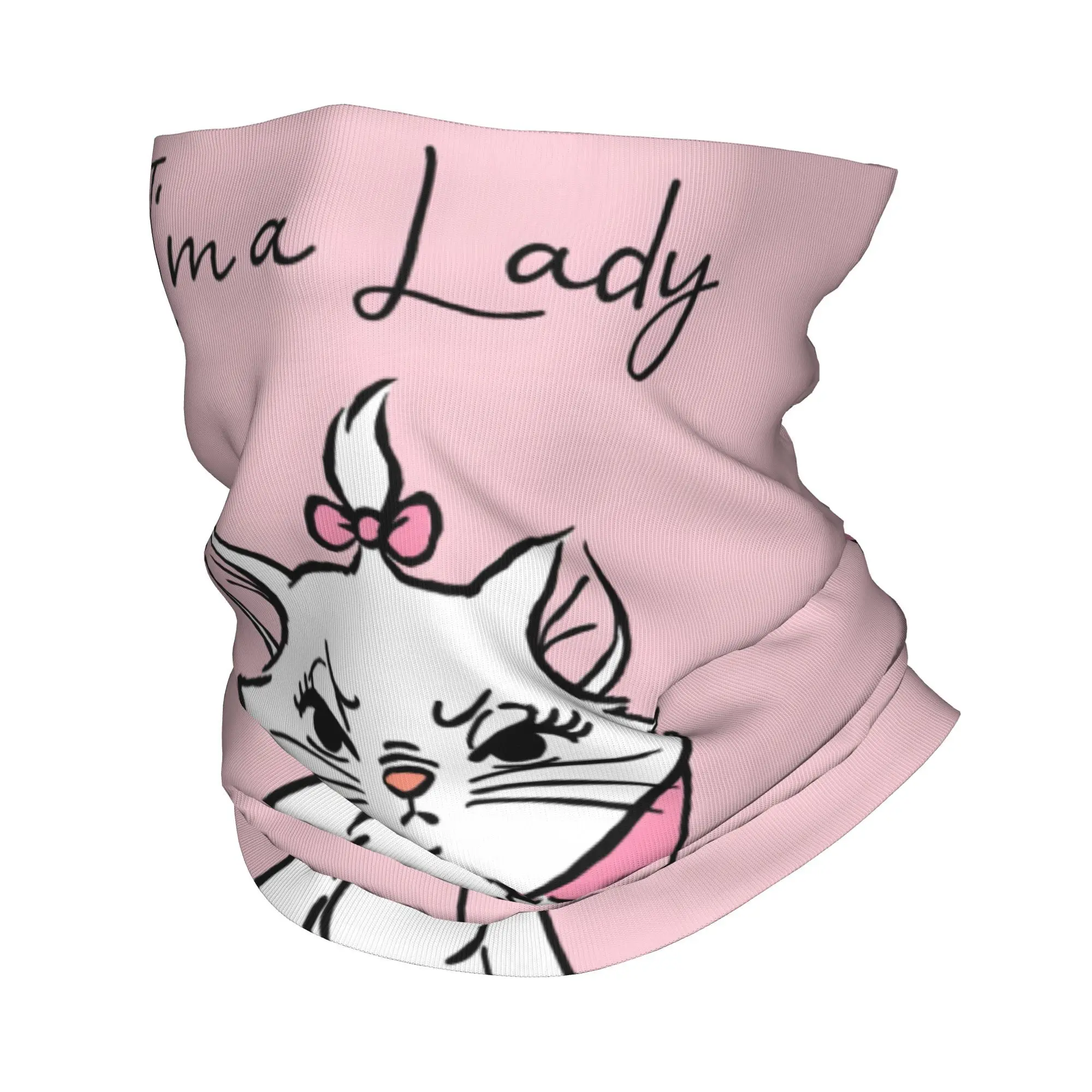

Custom Funny Animal Marie Cat Bandana Neck Warmer Women Men Winter Ski Hiking Scarf Gaiter Cartoon Face Cover