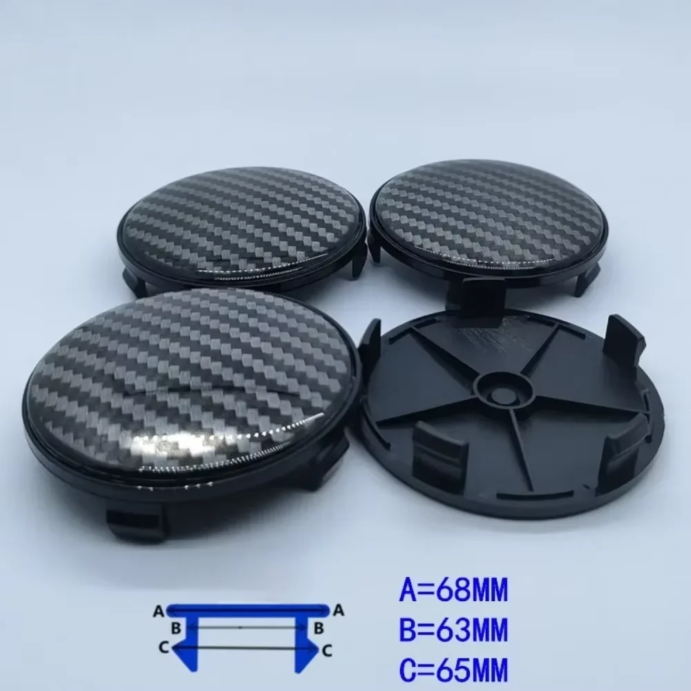 

4Pcs56mm 65mm (BlackRed)(BlackSilver)epoxy resin Carbon Fibre Emblem Badge CarStickers Car Wheel Center Caps Styling Accessories