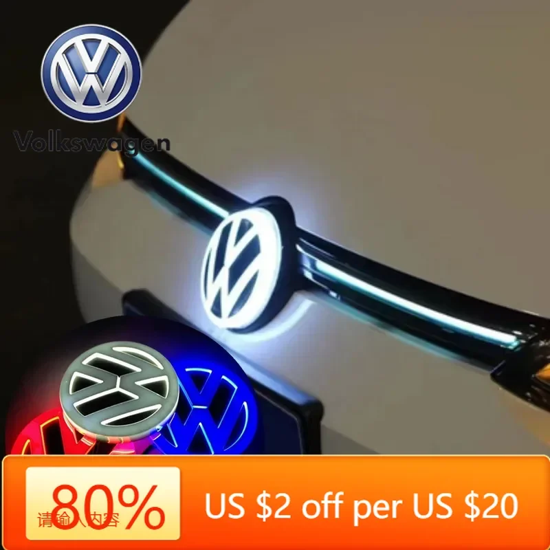 

Горячие эмблемы 11 см светодиодные автомобильные передние и задние эмблемы, наклейка для VW Polo Golf Jetta Beetle CC Tiguan Touran Passat MK7 MK5 B5 B6 Acc