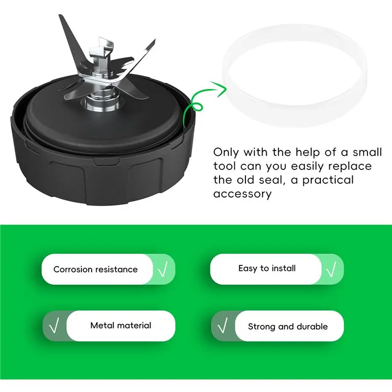 A005-3PCS Seal Rubber Seal Spare Seal Spare Part Compatible For Nutri Ninja 6/7 Fins Blade Blender Mixer (Ø 10Cm)