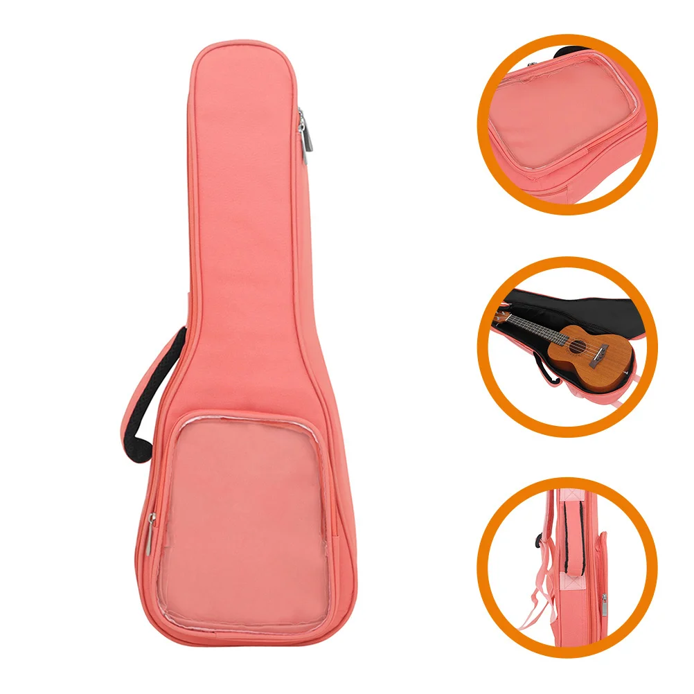 

Ukulele Bag Backpack Padded Abs Guitar Case Storage Instrument Carrier Carry Pink Carrying